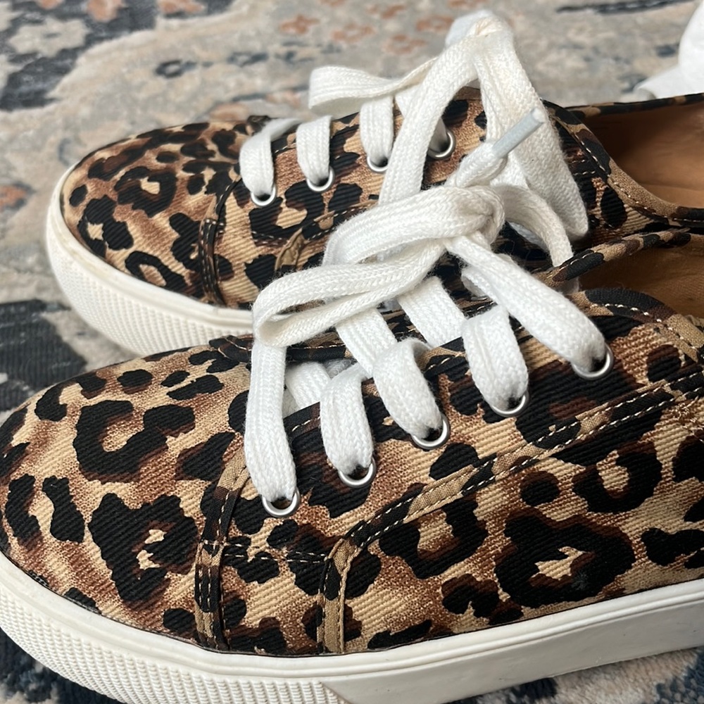 Animal print platform sneakers memory foam
